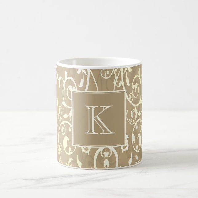 Gold Elegant Flourish Monogram Mug (Center)