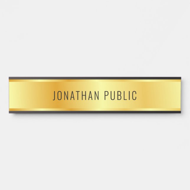 Gold Elegant Glamourous Modern Trendy Template Door Sign (Front)