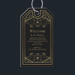 Gold Elegant Gothic Tarot Wedding Welcome Gift Tags<br><div class="desc">Elegant and modern wedding design inspired by a tarot card. Design is not real foil. You can customise this further by clicking on the "PERSONALIZE" button. Matching Items in our shop for a complete party theme. For further questions please contact us at ThePaperieGarden@gmail.com.</div>