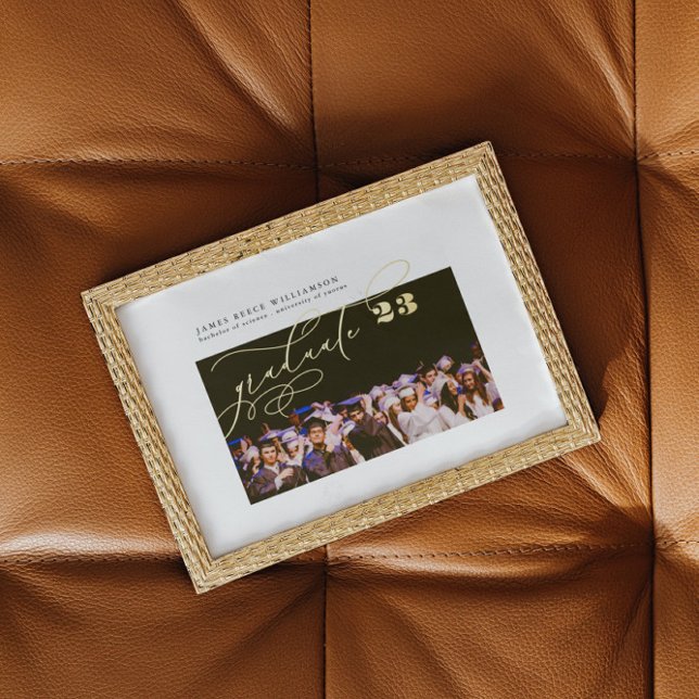 GOLD ELEGANT GRADUATE Photo CLASS OF 2023 Foil Prints (Creator Uploaded)