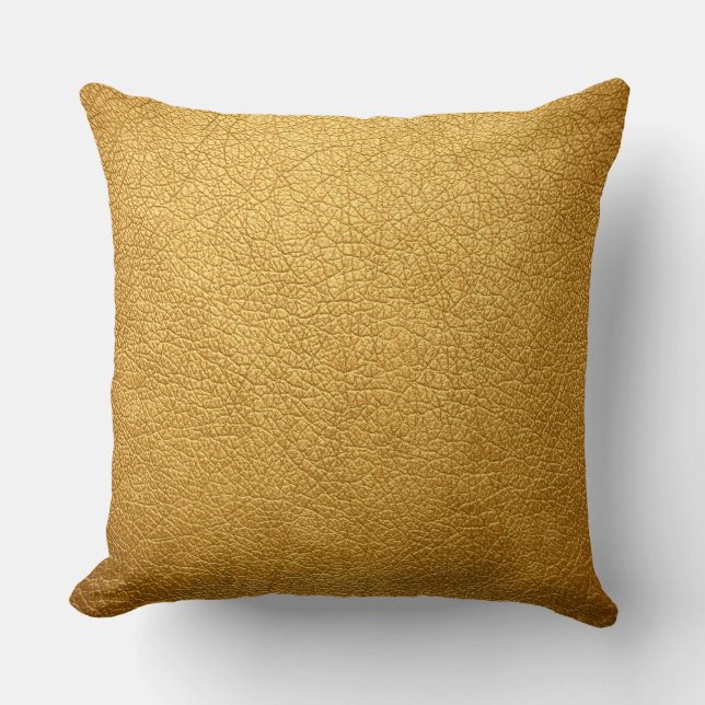 Gold Elegant Leather Look Cushion (Front)