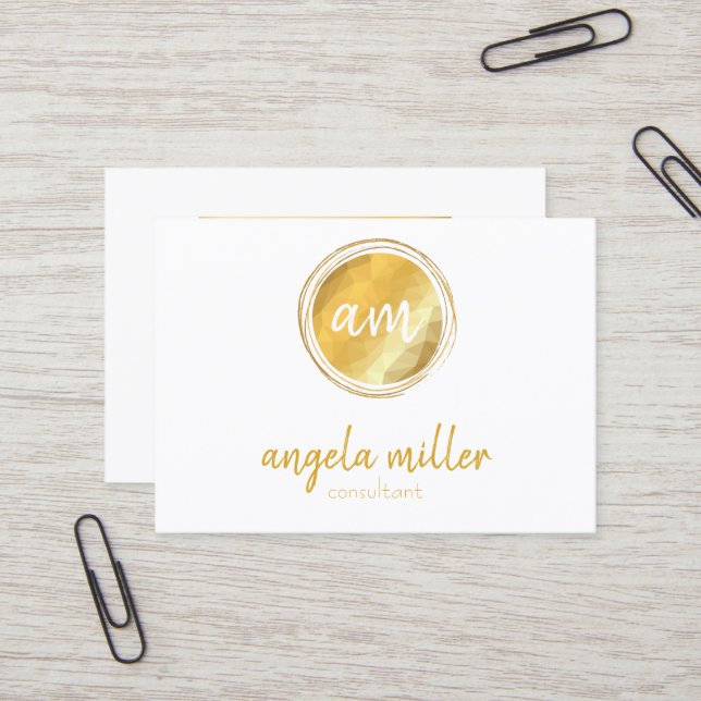 Gold elegant modern personalised bussines card. business card (Front/Back In Situ)