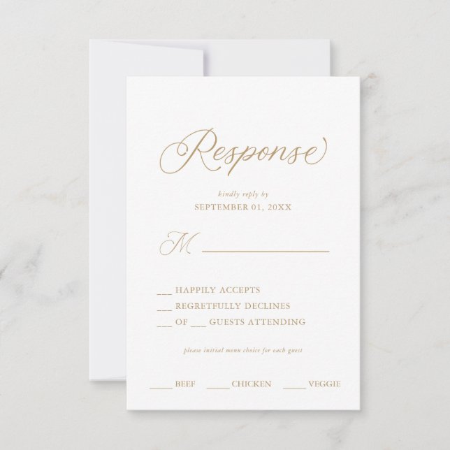Gold Elegant Modern Script Calligraphy Invitation (Front)
