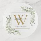 Gold Elegant Monogram Greenery