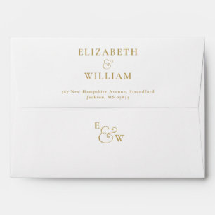 Gold Elegant Monogram Return Address Envelope