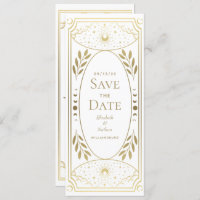 Gold Elegant Mystical Tarot Card Save the Date
