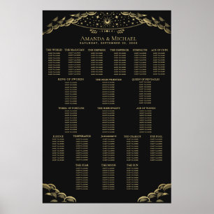 Gold Elegant Mystical Tarot Wedding Seating Chart