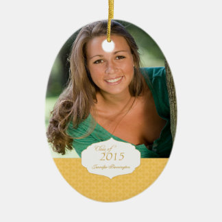 Gold elegant pattern graduation photo ornament