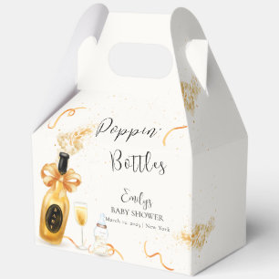 Gold Elegant Poppin Bottles Champagne Baby Shower Favour Box