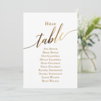 Gold Elegant Script  Head Table Seating Chart