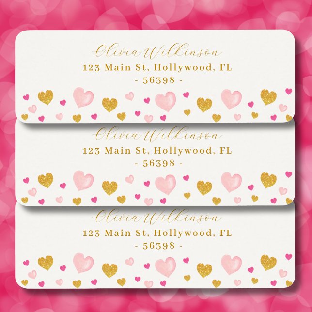 Gold Elegant Script Name Off White Return Address Label (Turn your mail into a heartfelt expression of love this February. Make a statement and get it now!)