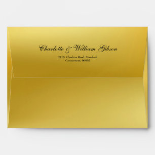 Gold Elegant Script Name Return Address Envelope