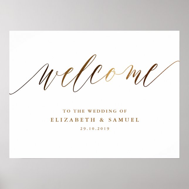 Gold Elegant Script Typography Poster (Front)