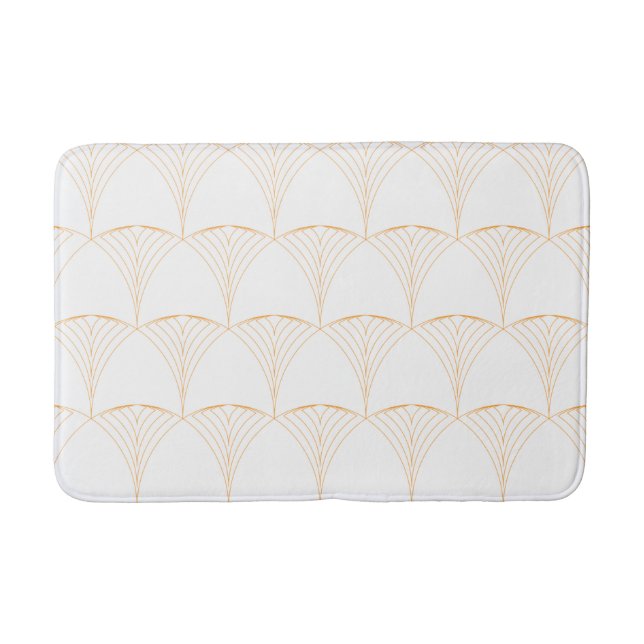 Gold, elegant simple luxurious traditional pattern bath mat (Front)