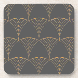 Gold, elegant simple luxurious traditional pattern coaster