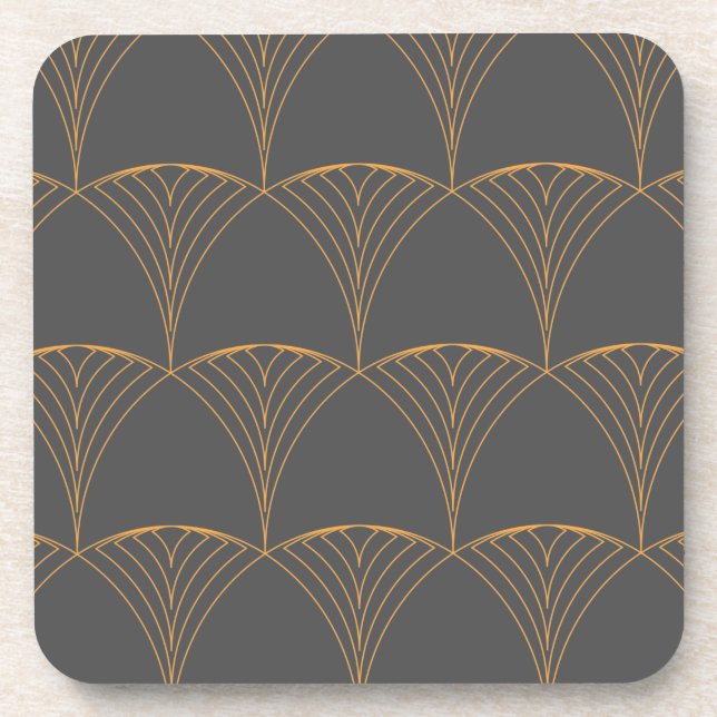 Gold, elegant simple luxurious traditional pattern coaster (Front)
