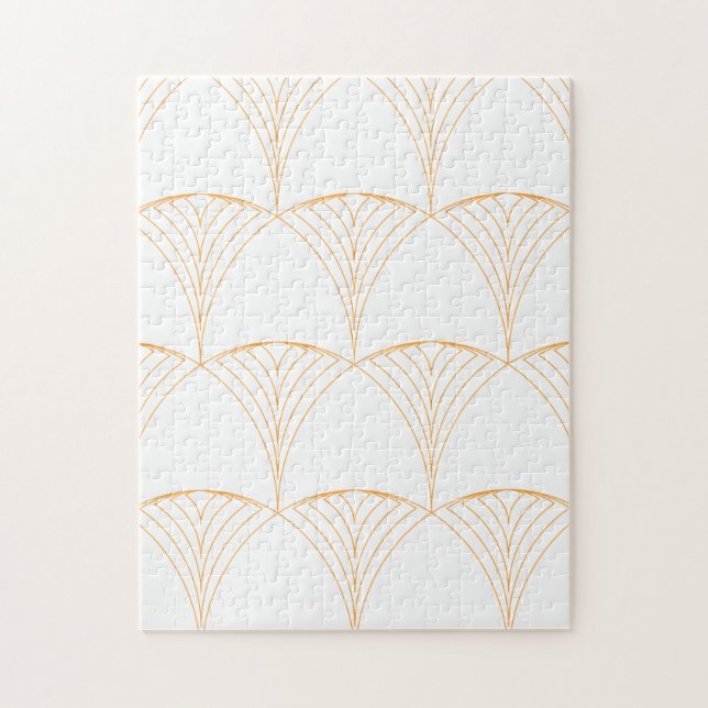 Gold, elegant simple luxurious traditional pattern jigsaw puzzle (Vertical)
