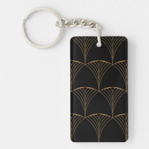 Gold, elegant simple luxurious traditional pattern key ring