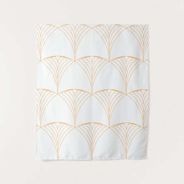Gold, elegant simple luxurious traditional pattern tapestry (Front)
