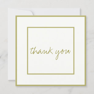 Gold Elegant Thank You Wedding Photo Card