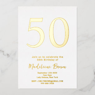 Gold Elegant Typography 50th Birthday