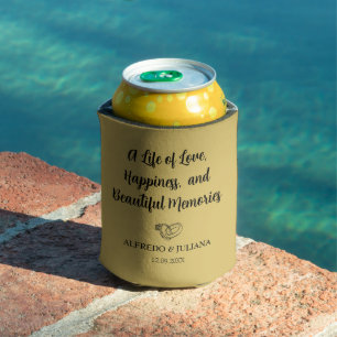 Gold Elegant Wedding Cheers to Love Can Cool Cooler