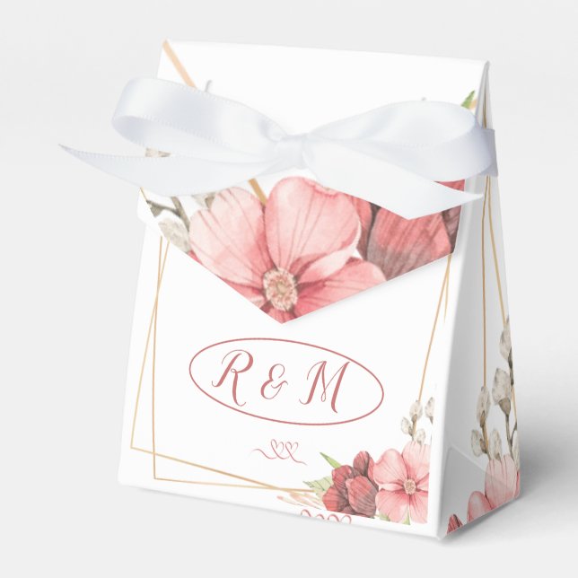 Gold Elegant Wedding Favour Box (Front Side)