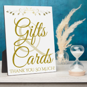 Gold Elegant Wedding Gifts & Cards Plaque Sign