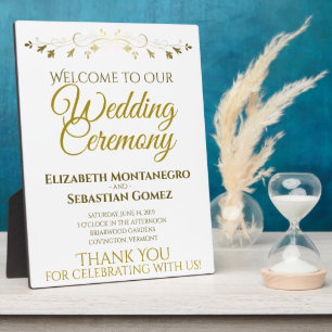 Gold Elegant Wedding Welcome Plaque