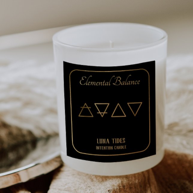 Gold Elemental Balance Intention Candle Label (Creator Uploaded)