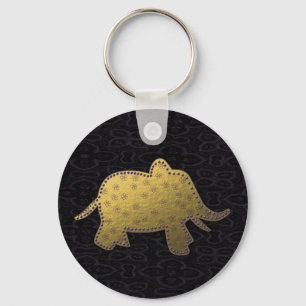 gold elephant key ring