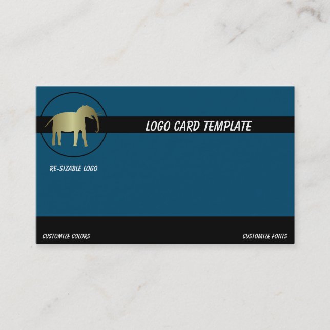 Gold Elephant Logo Business Card (Front)