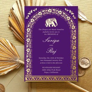 Gold Elephant & Lotus Flower Indian Wedding