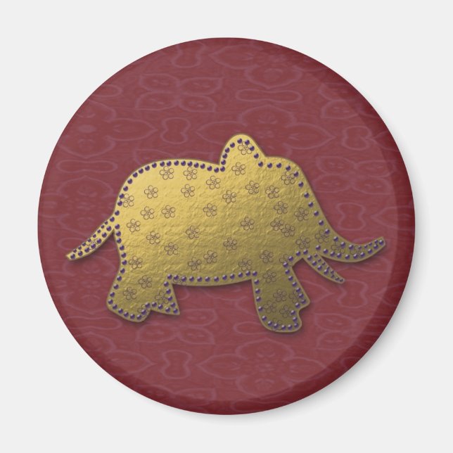 gold elephant magnet (Front)