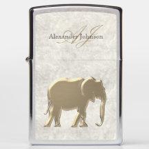 Gold Elephant Marble Monogram