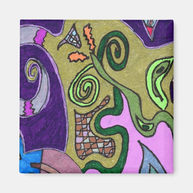 "Gold Elephant" original abstract Magnet (Front)