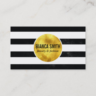 Gold Embellish Stripes Business Card