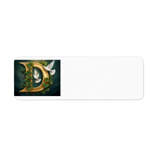 Gold Emboss D Return Address Label