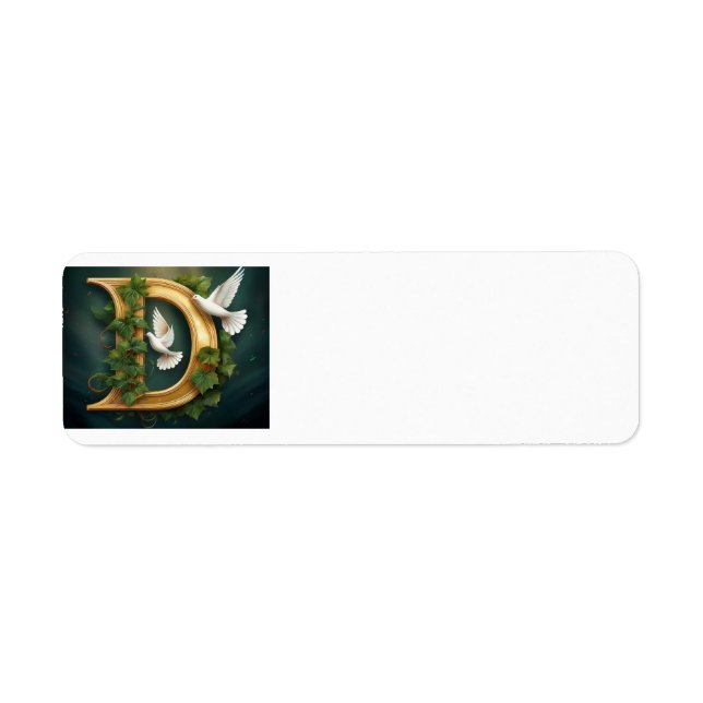 Gold Emboss D Return Address Label (Front)