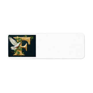 Gold Emboss F Return Address Label