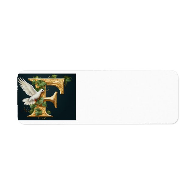 Gold Emboss F Return Address Label (Front)