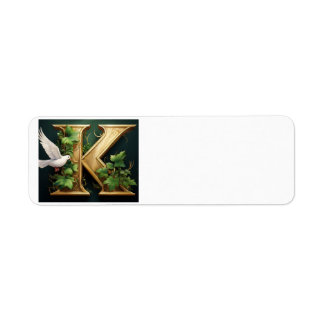 Gold Emboss K Return Address Label