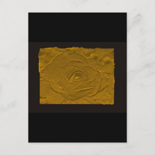 Gold Emboss Look Rose Postcard