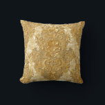 Gold embossed damask cushion<br><div class="desc">Gold embossed damask Throw Pillow</div>