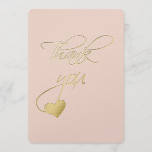 Gold Embossed Effect Calligraphy Wedding Thank You Card