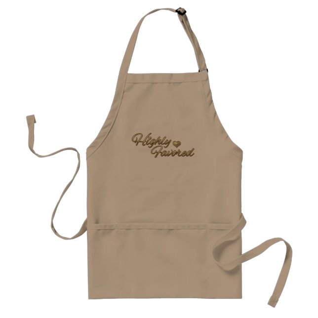 Gold Embossed Highly Favored Standard Apron (Front)