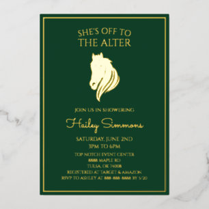 Gold Emerald Green Derby Bridal Shower