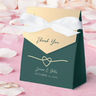 Gold Emerald Green Wedding Favour Box