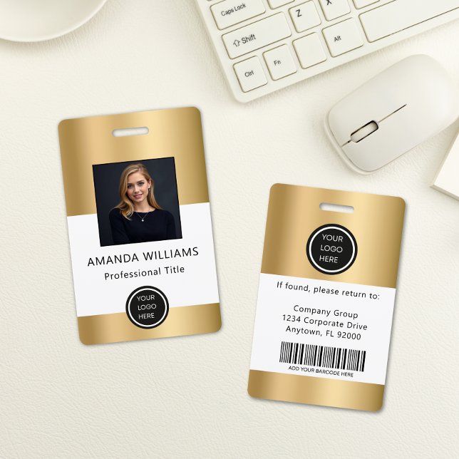 Gold Employee Photo ID Company Security Badge (Creator Uploaded)