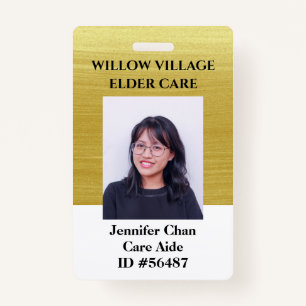 Gold Employee Staff Photo ID With Name ID Badge